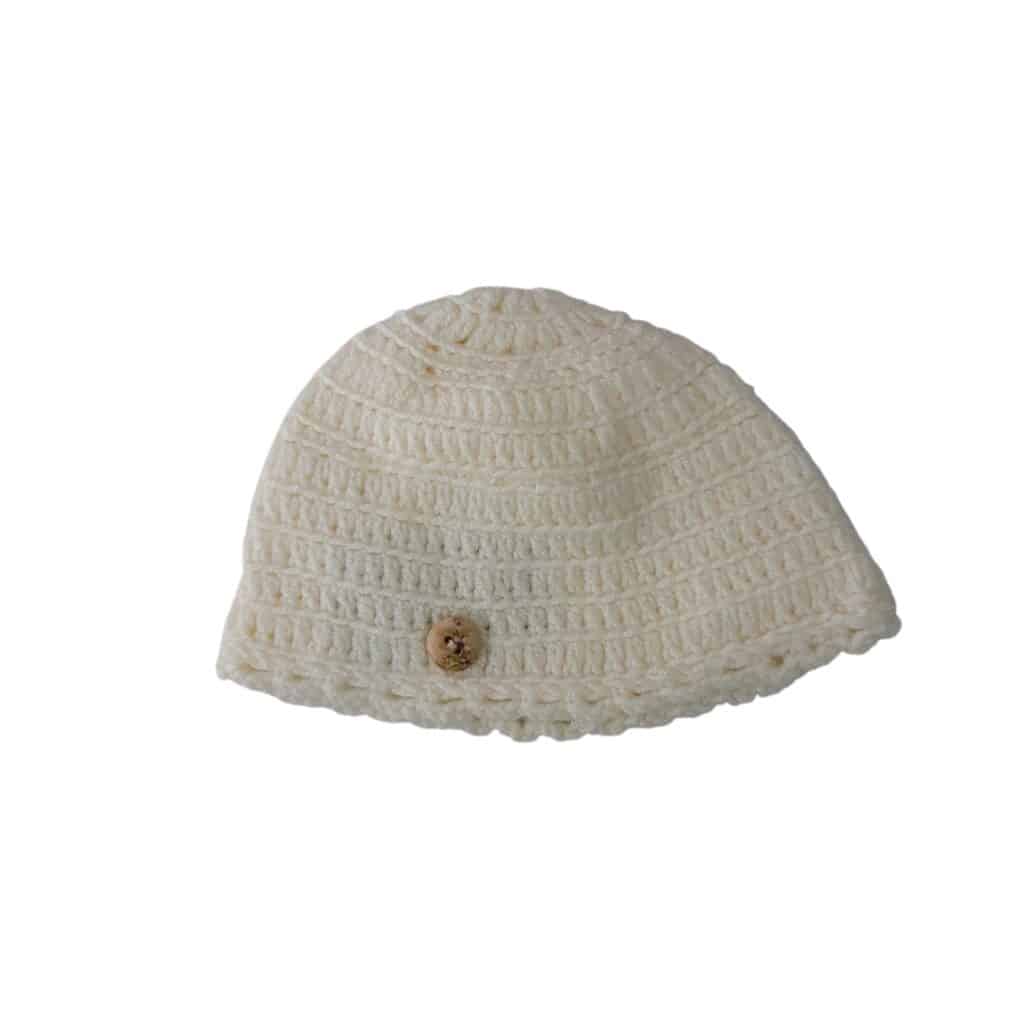GORRO HILO CREMITA BOTON BB