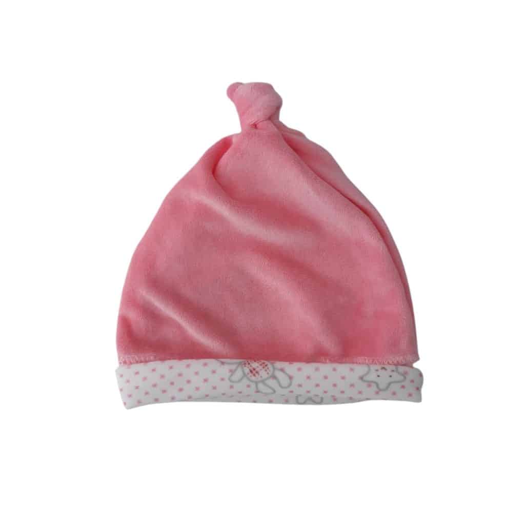 GORRO PIEL DURAZNO ROSA BCO ESTRELLAS