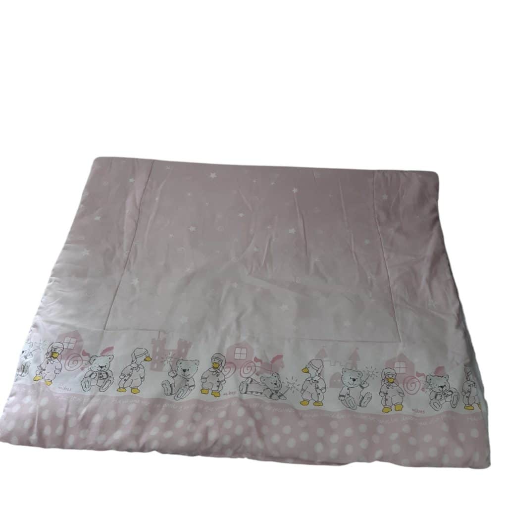 ACOLCHADO PARA CUNA ROSA PATOS OSOS