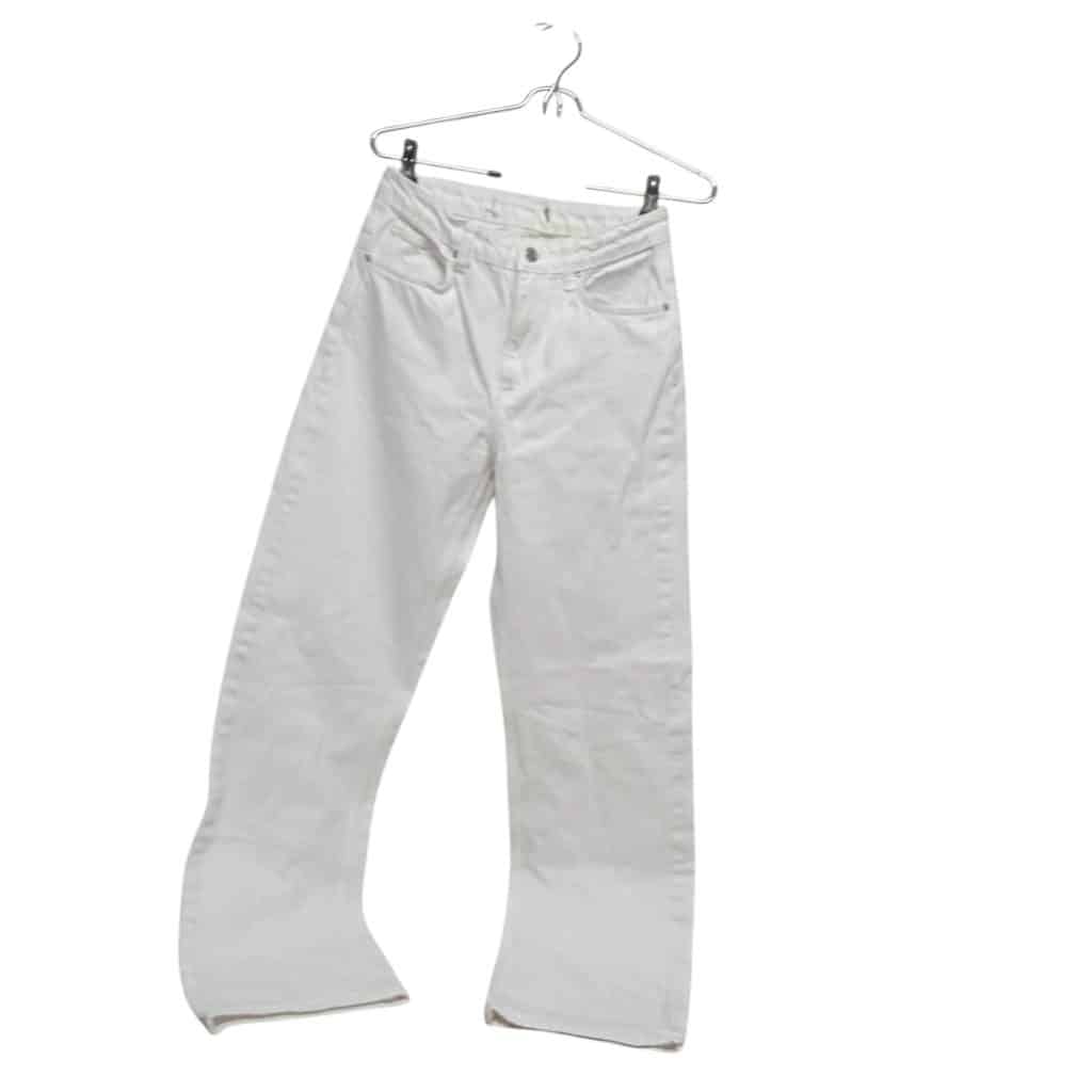 JEAN ANCHO BLANCO ZARA T S APROX ETIQ CORTADA