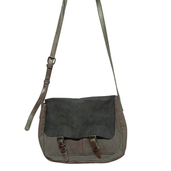 CARTERA COMBINADA LONA CUERINA GRIS PIECE OF CAKE