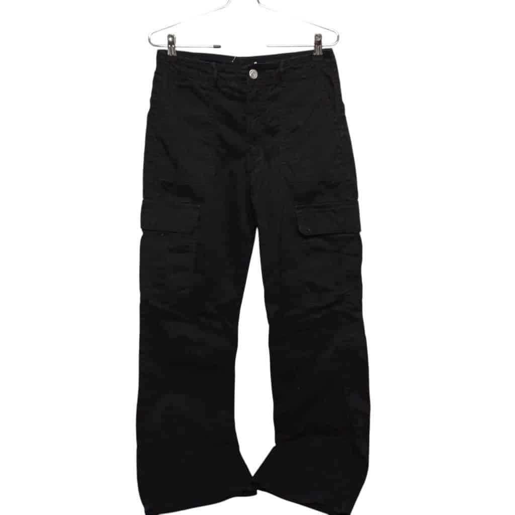 JEAN CARGO NEGRO ZARA T 36 DET COSTURA