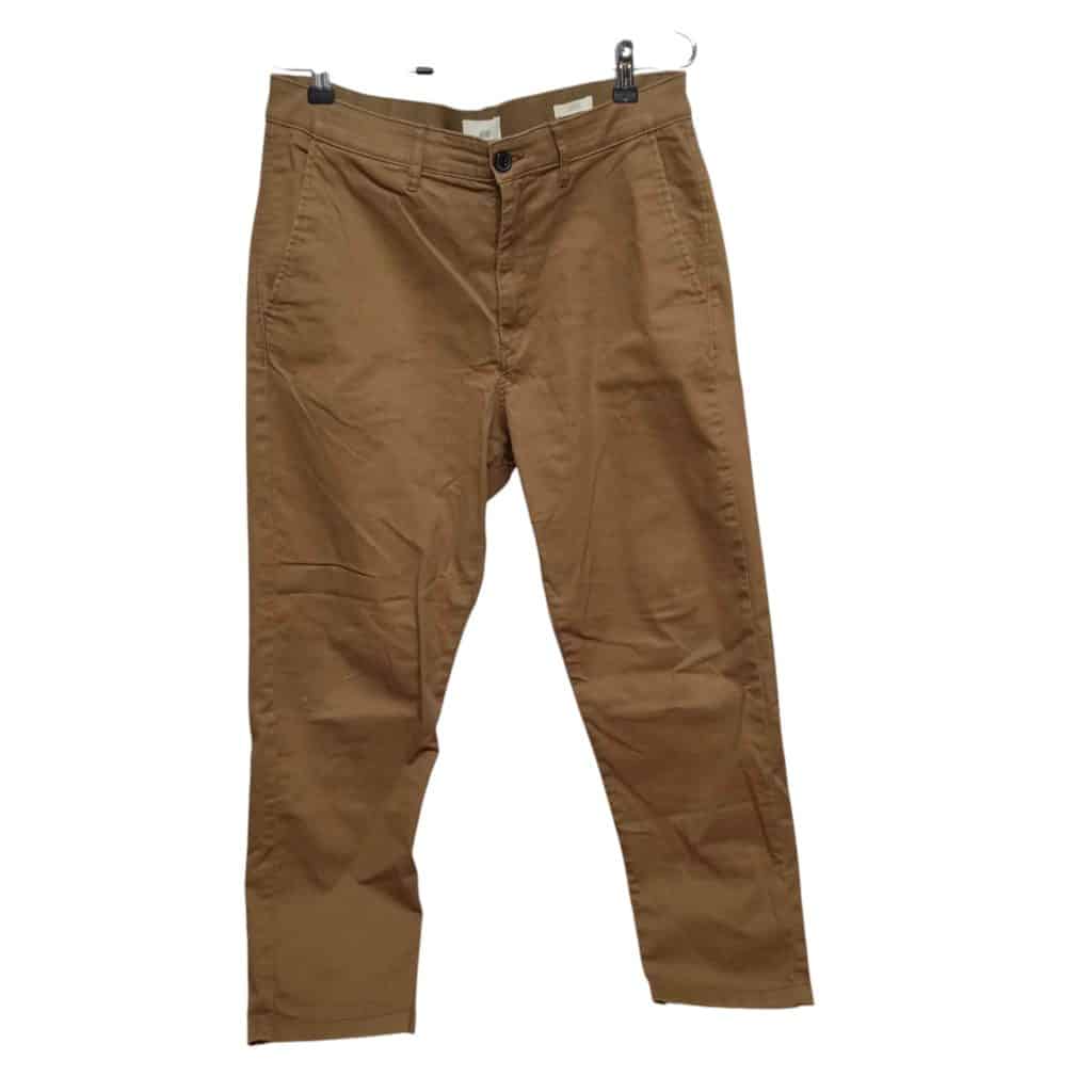 PANTALON GABARDINA MARRON H&M T32/L