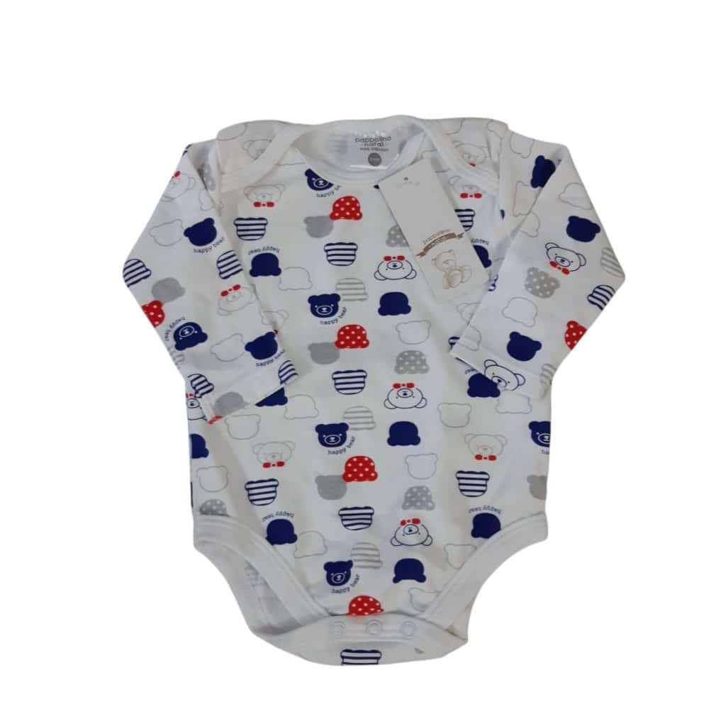 BODY ALG BCO OSITOS AZUL BCO ROJO GRIS PAPPOLINO T3/6M NUEVO