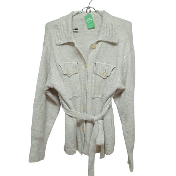 SACO LANA GRIS CON LAZO INDIAN T M FRIZ