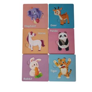 JUEGO PUZZLE ANIMALES COLOR Y PALABRA EN BOLSA