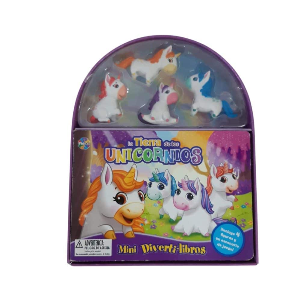 LIBRO CON UNICORNIOS JUGUETE LA TIERRA DE LOS UNICORNIOS