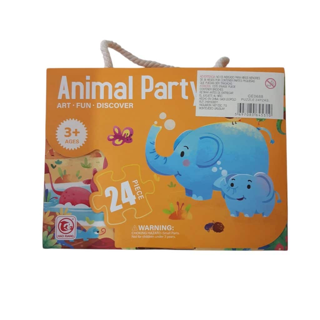 puzzle en caja animal party 24 piezas hao xiang