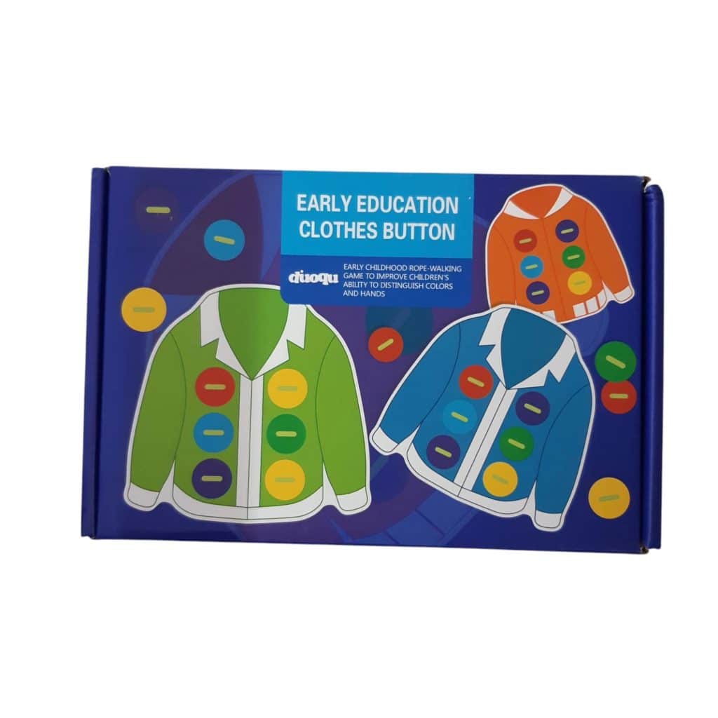 early education clothes button caja madera cordones botones duoqu