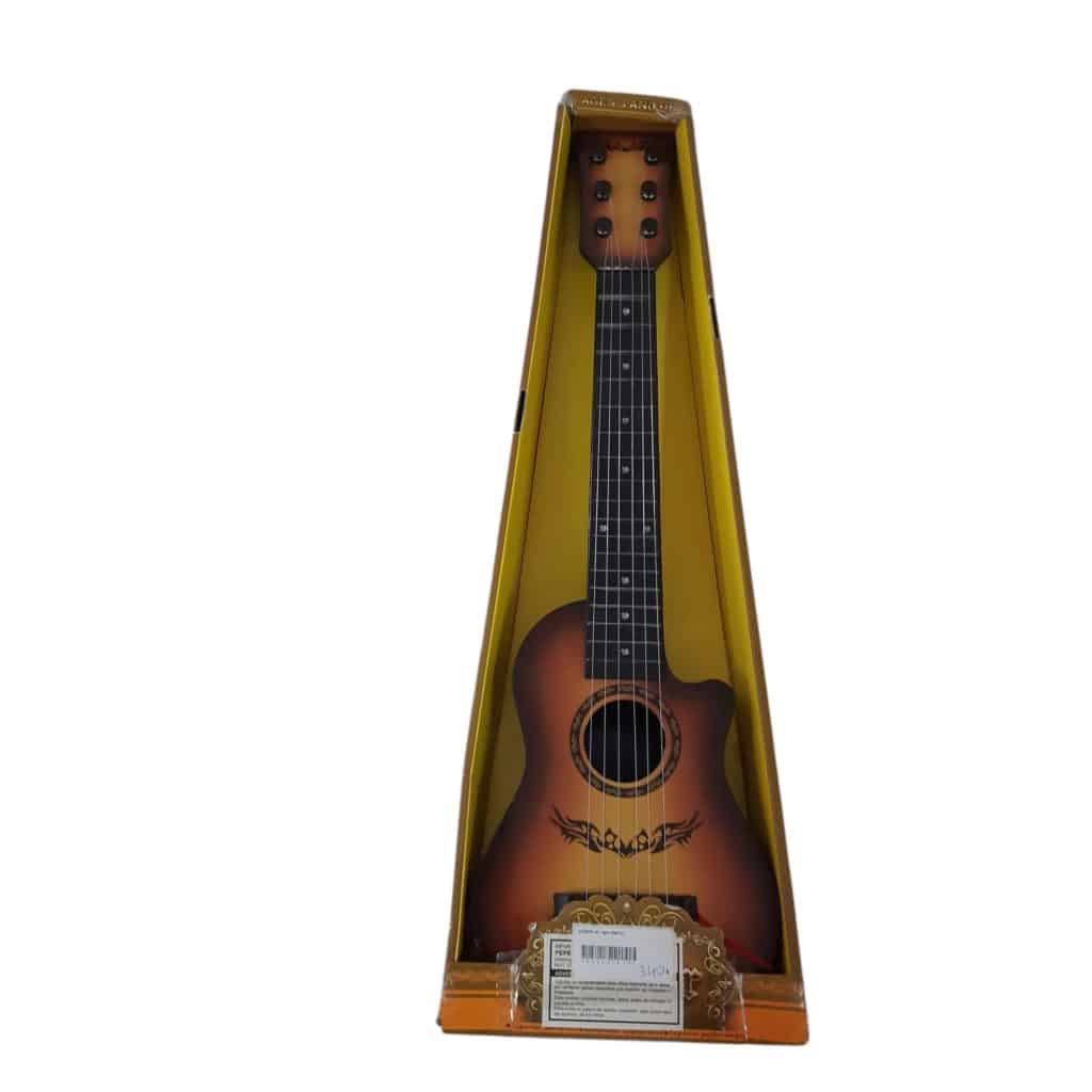 guitarra en caja marrón
