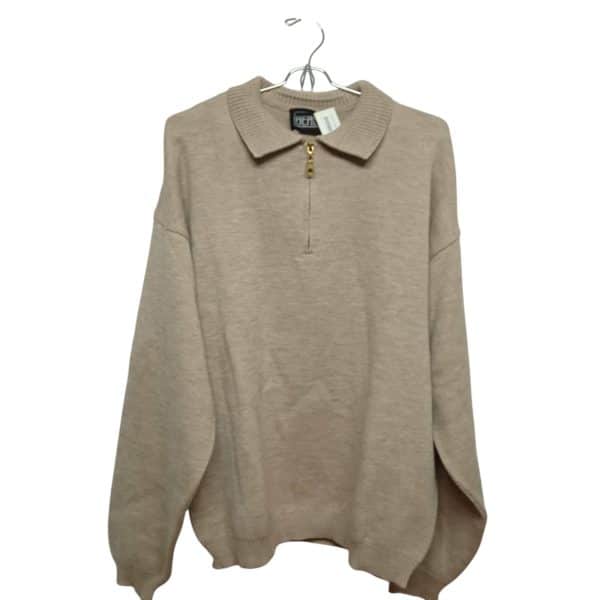 BUZO 1/2 CIERRE BEIGE BEREK T XL