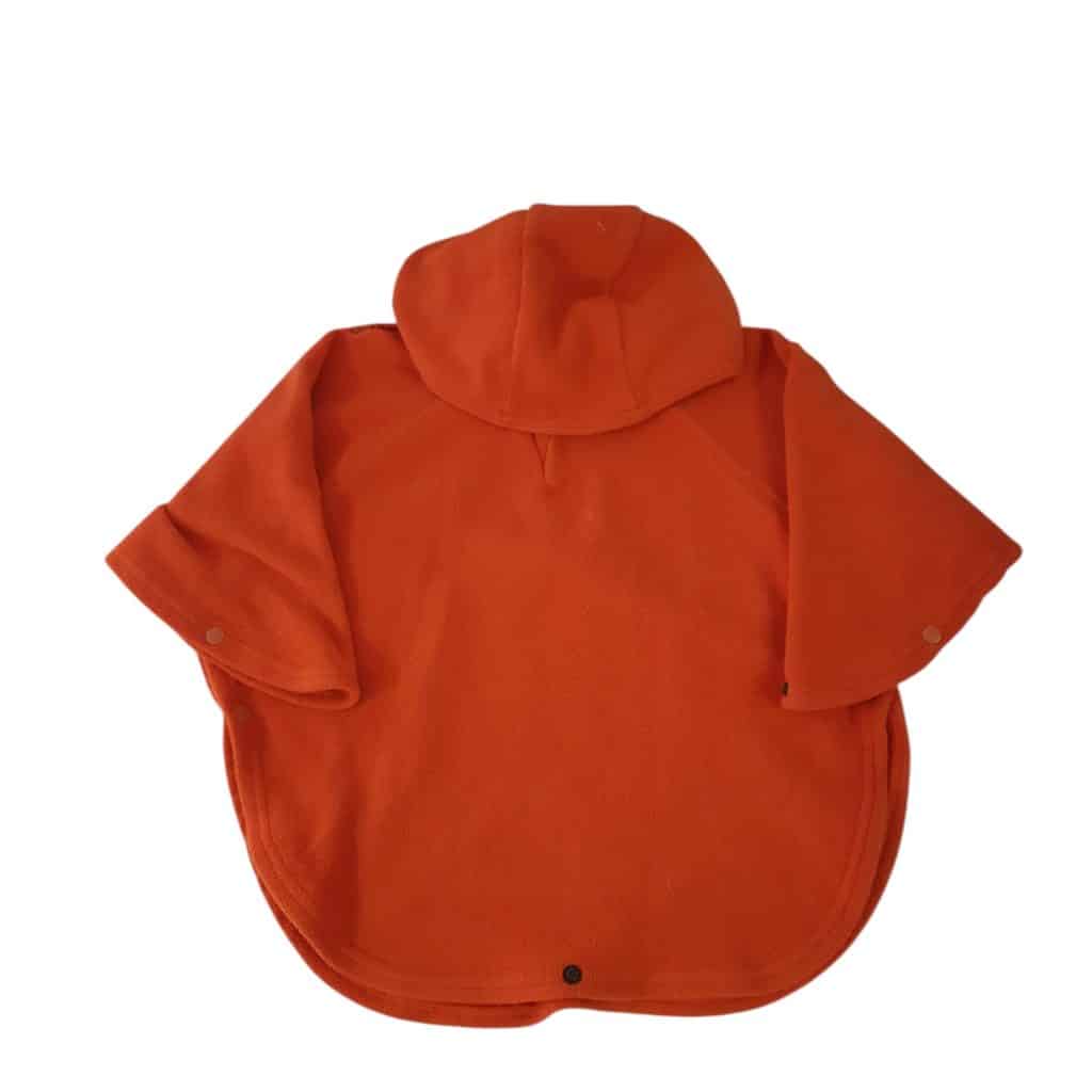 PONCHO POLAR NARANJA CON CAPUCHA QUECHUA
