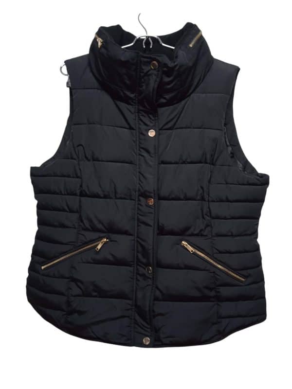 CHALECO NYLON NEGRO CUELLO POLAR PARISIEN T XL