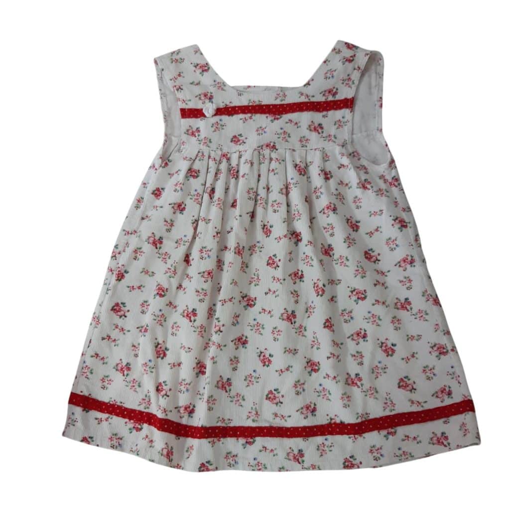VESTIDO PANA BCO FLORES ROJAS S/M T2AP