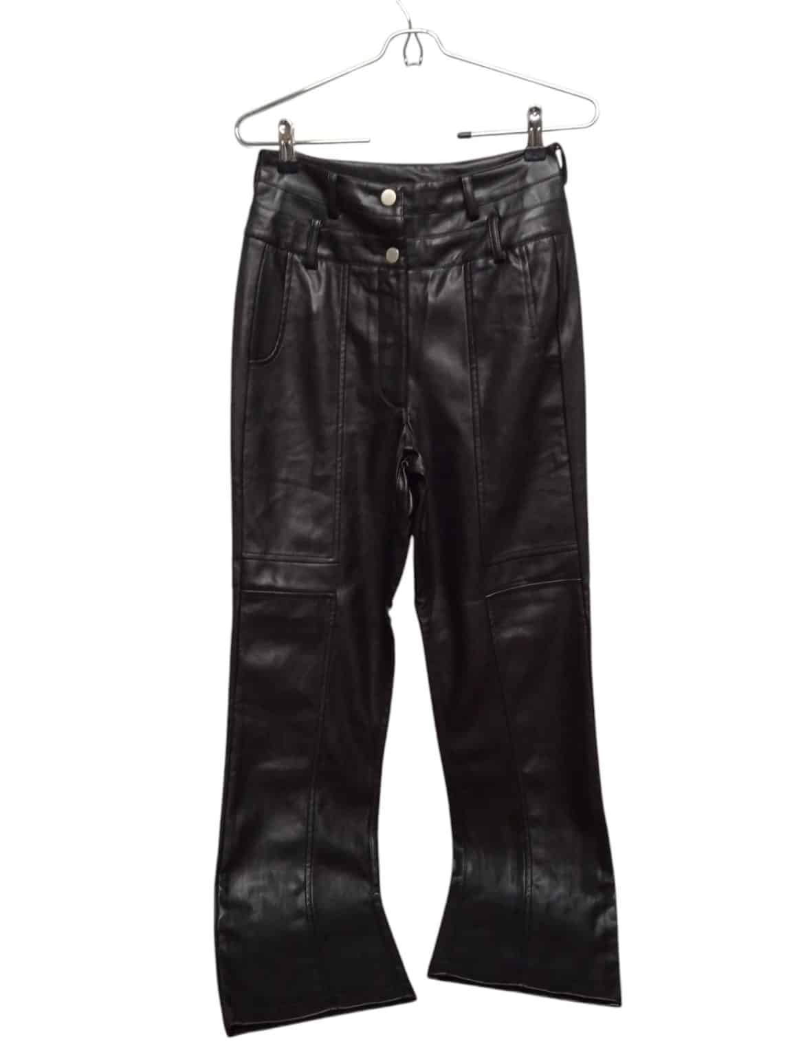 PANTALON CUERINA NEGRO PRETTYLITTLETHING Y34 NUEVO