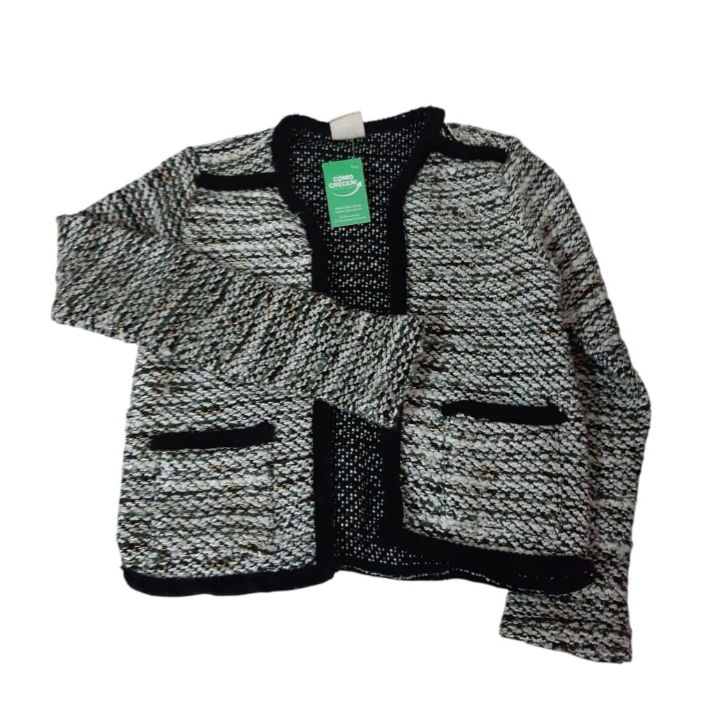 SACO LANA BCO VERDE NEGRO ZARA T5/6