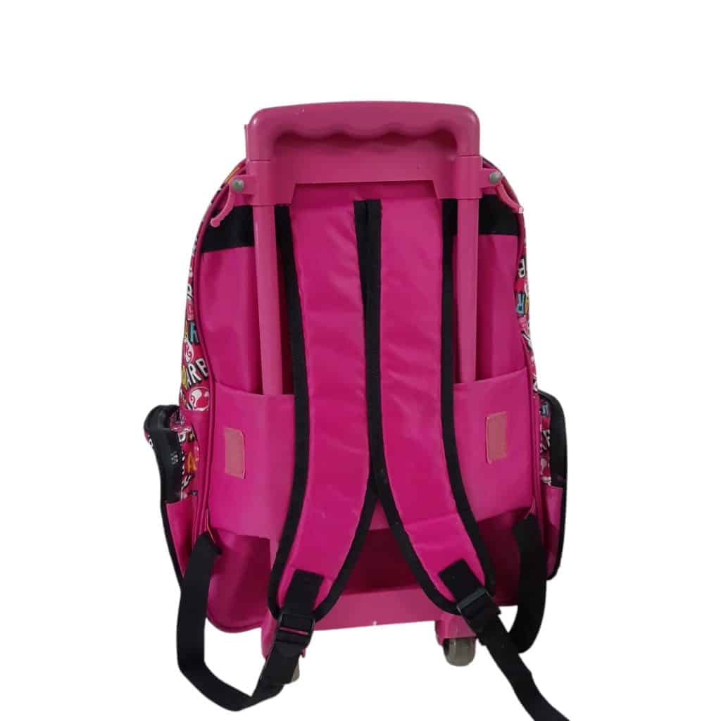 MOCHILA CARRITO BARBIE FUCSIA ROSA NEGRO MANCHAS ROCE DET - Imagen 2