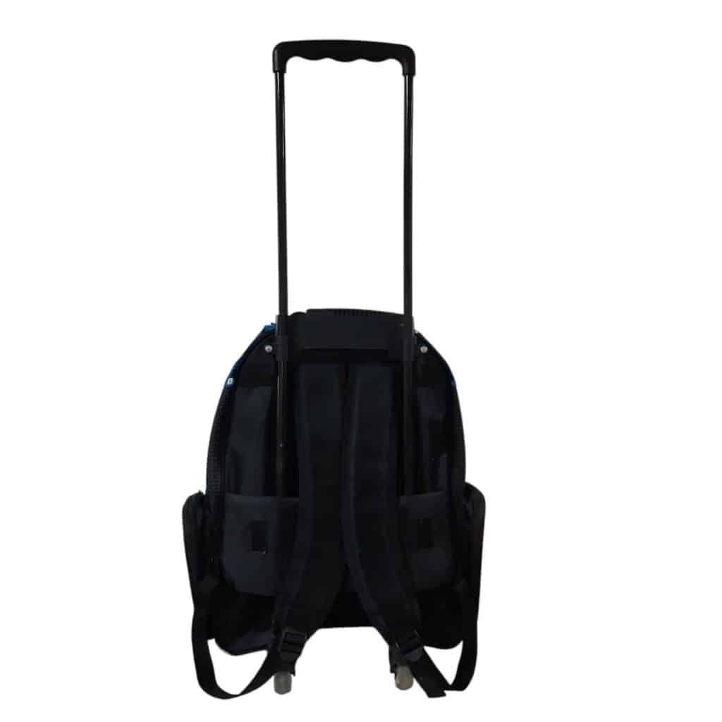 MOCHILA CARRITO HOT WHEELS AZUL NEGRO BLANCO MANCHAS BORDE ROT - Imagen 2