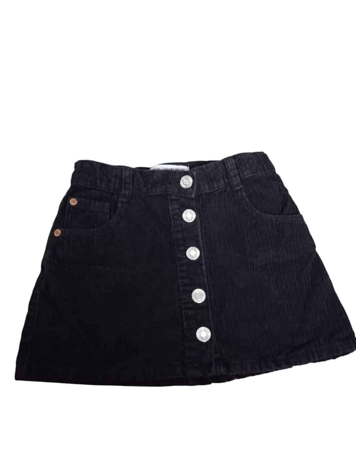 POLLERA PANA NEGRA BOTONES DELANTE ZARA T6 DEC