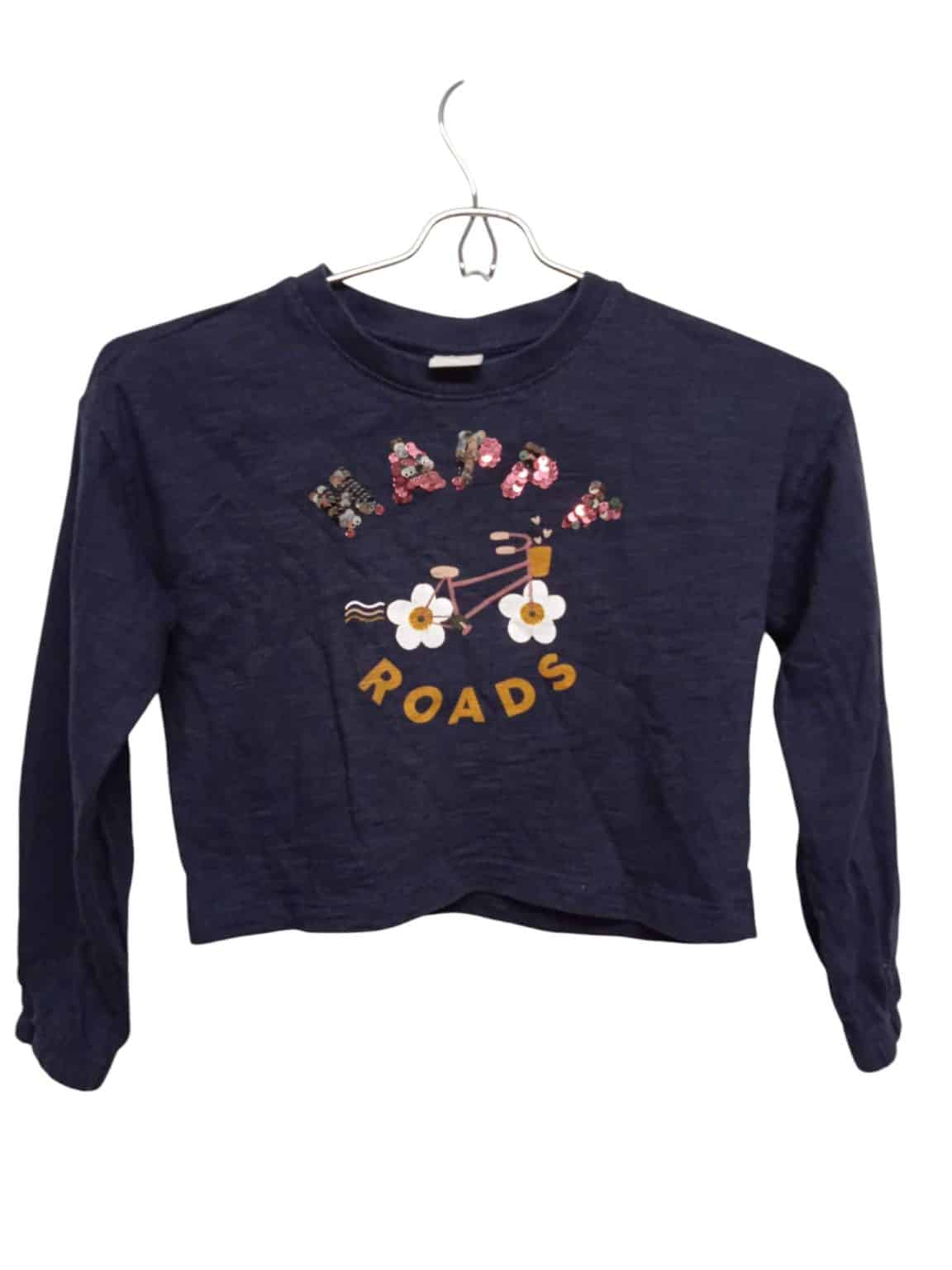 REMERA CORTA AZUL MANGAS ANCHAS HAPPY HERING T8