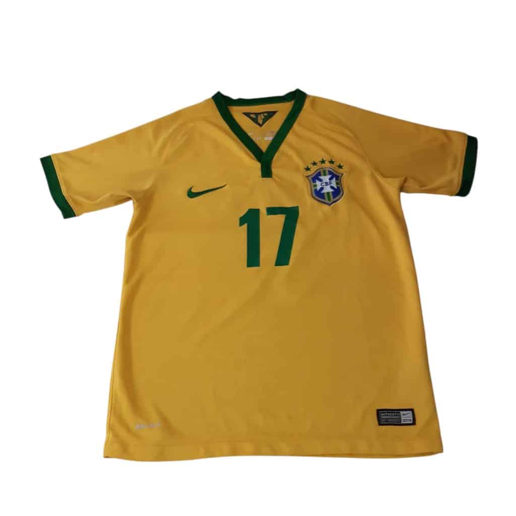 CAMISETA FUTBOL NIKE T M (10 APROX) L GUSTAVO 17 BRASIL AMARILLO VERDE