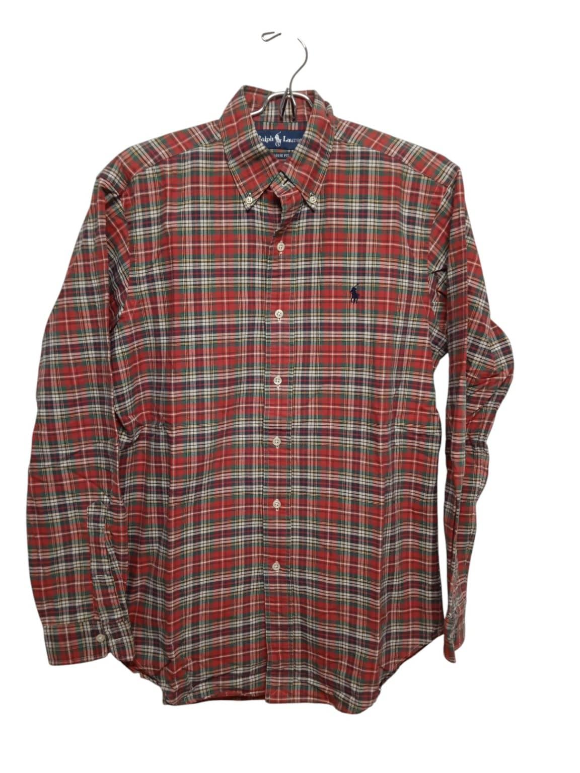 CAMISA CUADRILLE ROJO VERDE AMARILLO AZUL RALPH LAUREN TS