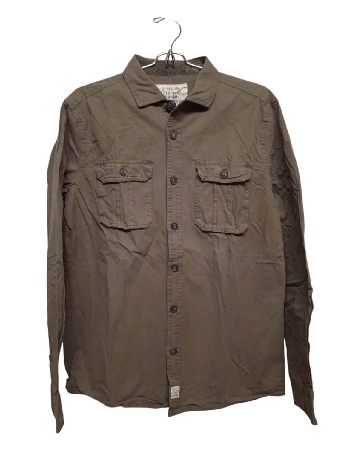 CAMISA GRUESA MARRON BOLSILLOS BENSON & THOMAS TS