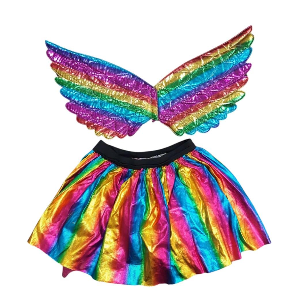POLLERA MULTICOLOR CON ALITAS T4AP