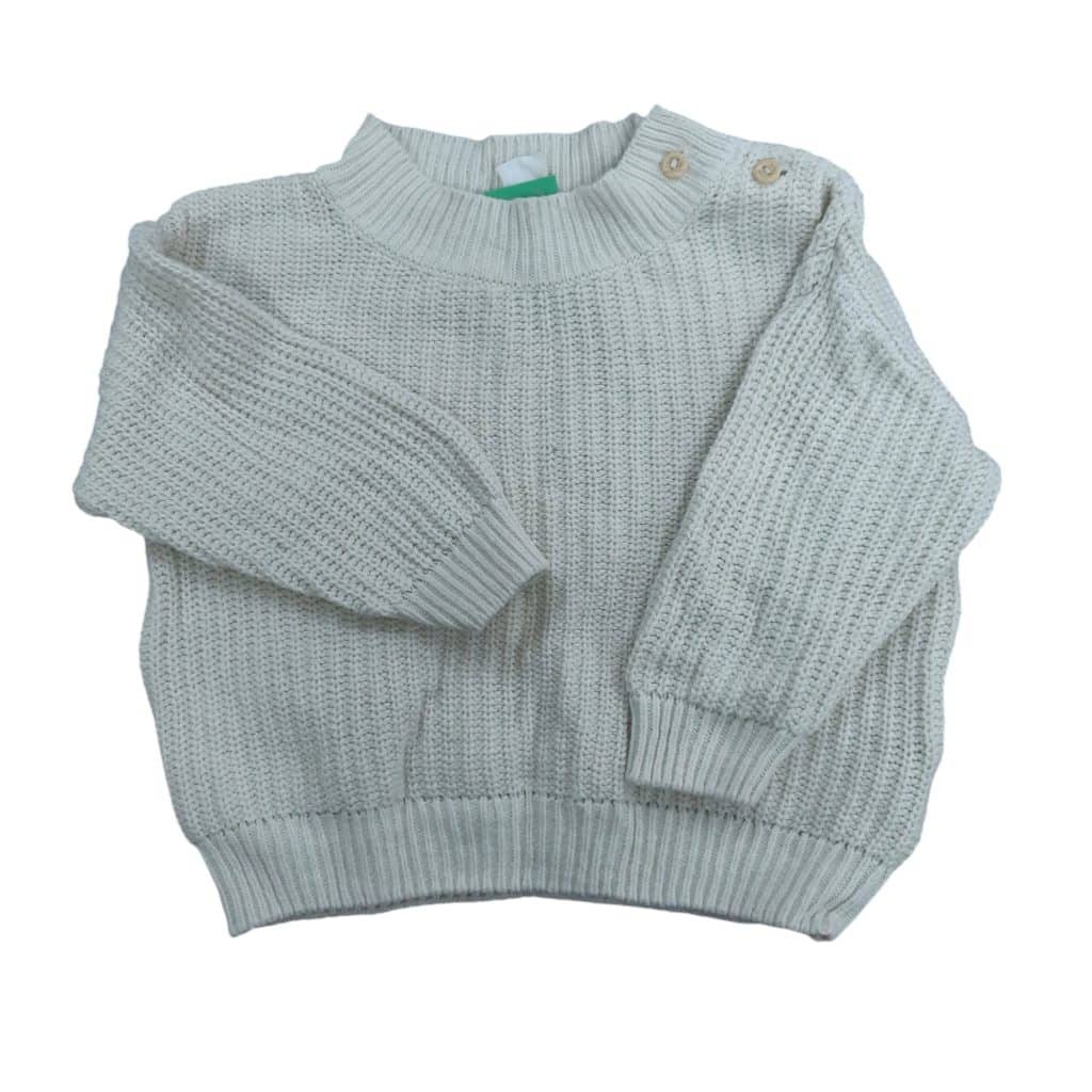 BUZO POLERA TEJIDA CREMITA H&MT T4/6M GAST