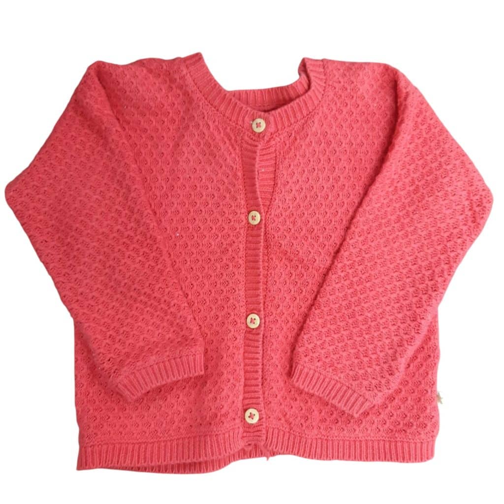SACO TEJIDO ROJO BABY T6/9M