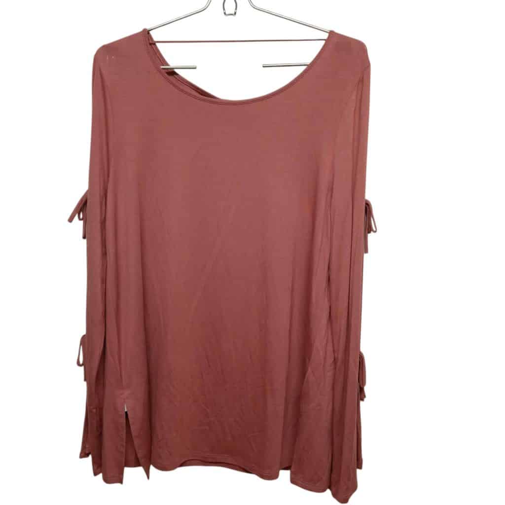REMERA ROSA VIEJO MANGAS ABIERTAS NUDOS CABLE & GAUGE T L NUEVA