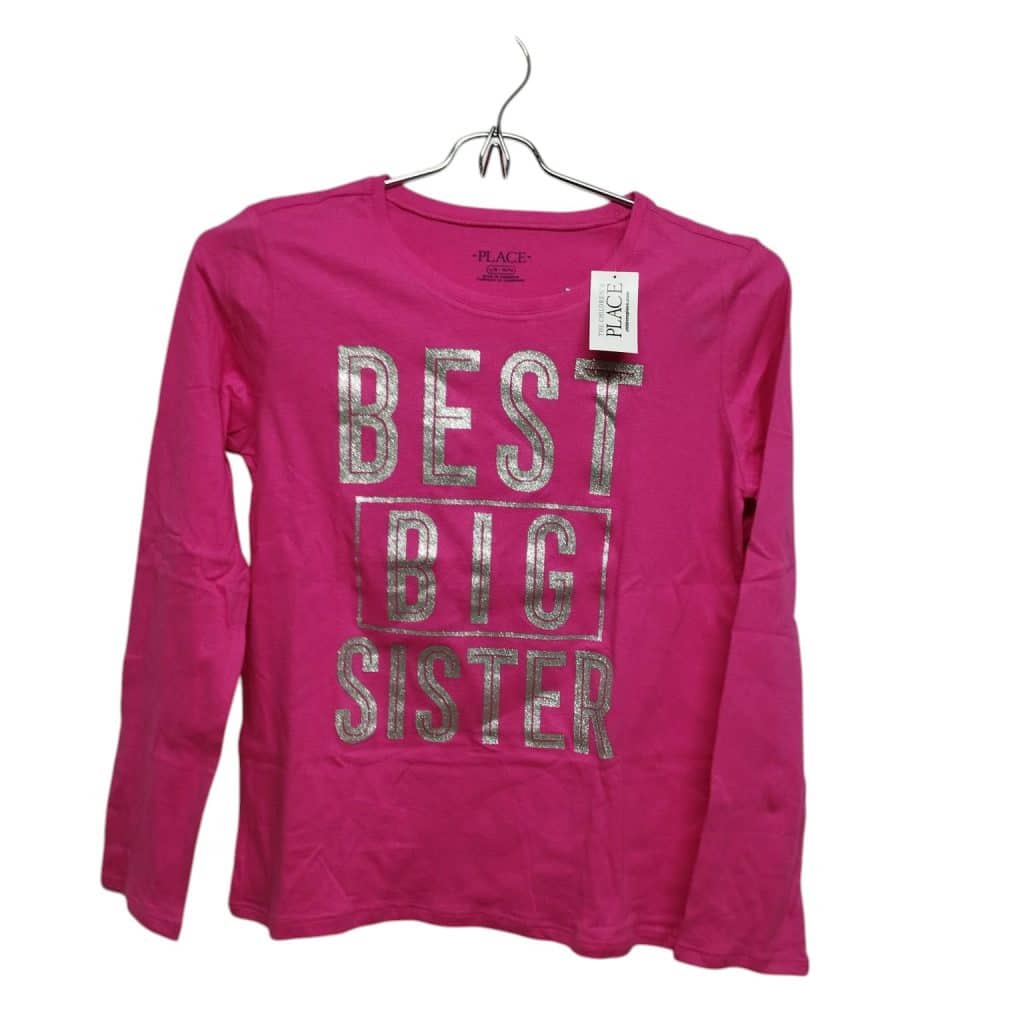 REMERA FUCSIA BEST BIG SISTER BRILLOS PLACE T 10-12 NVA