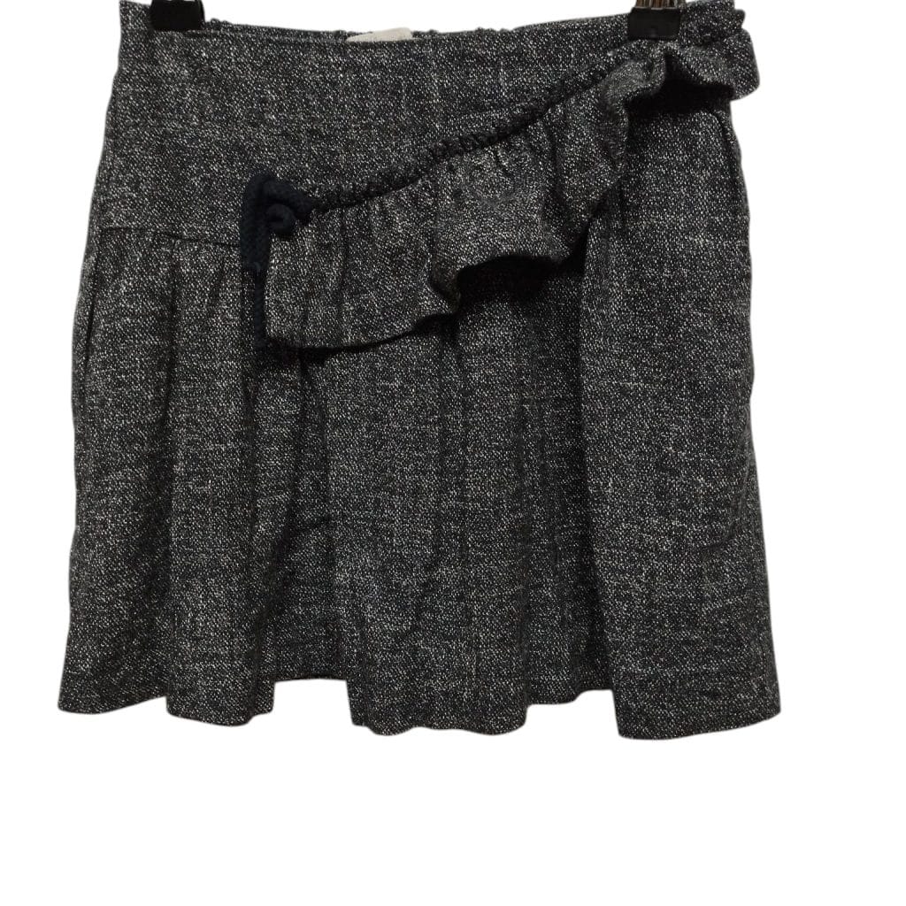 POLLERA GRIS JASPEADA VOLADOS ZARA T 9