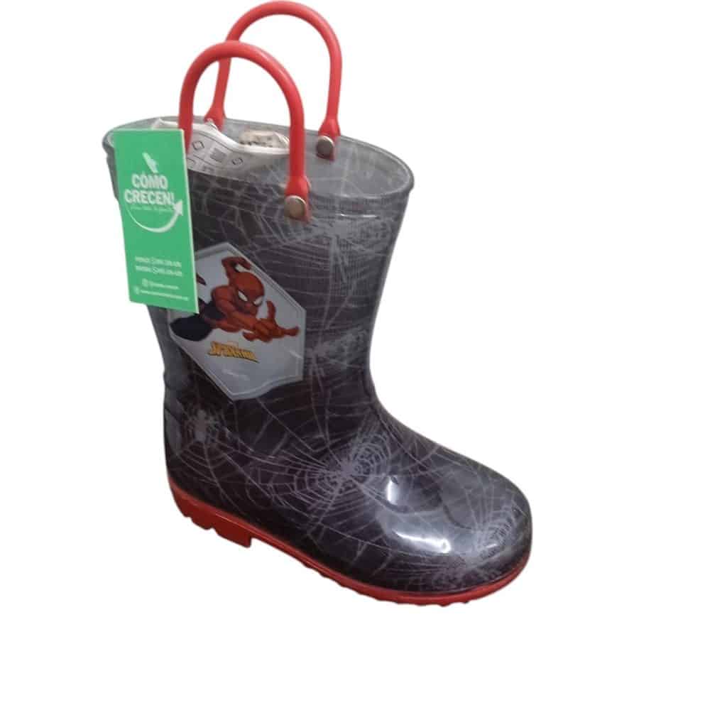 BOTAS DE LLUVIA NEGRO ROJO SPIDERMAN MARVEL DISNEY T25