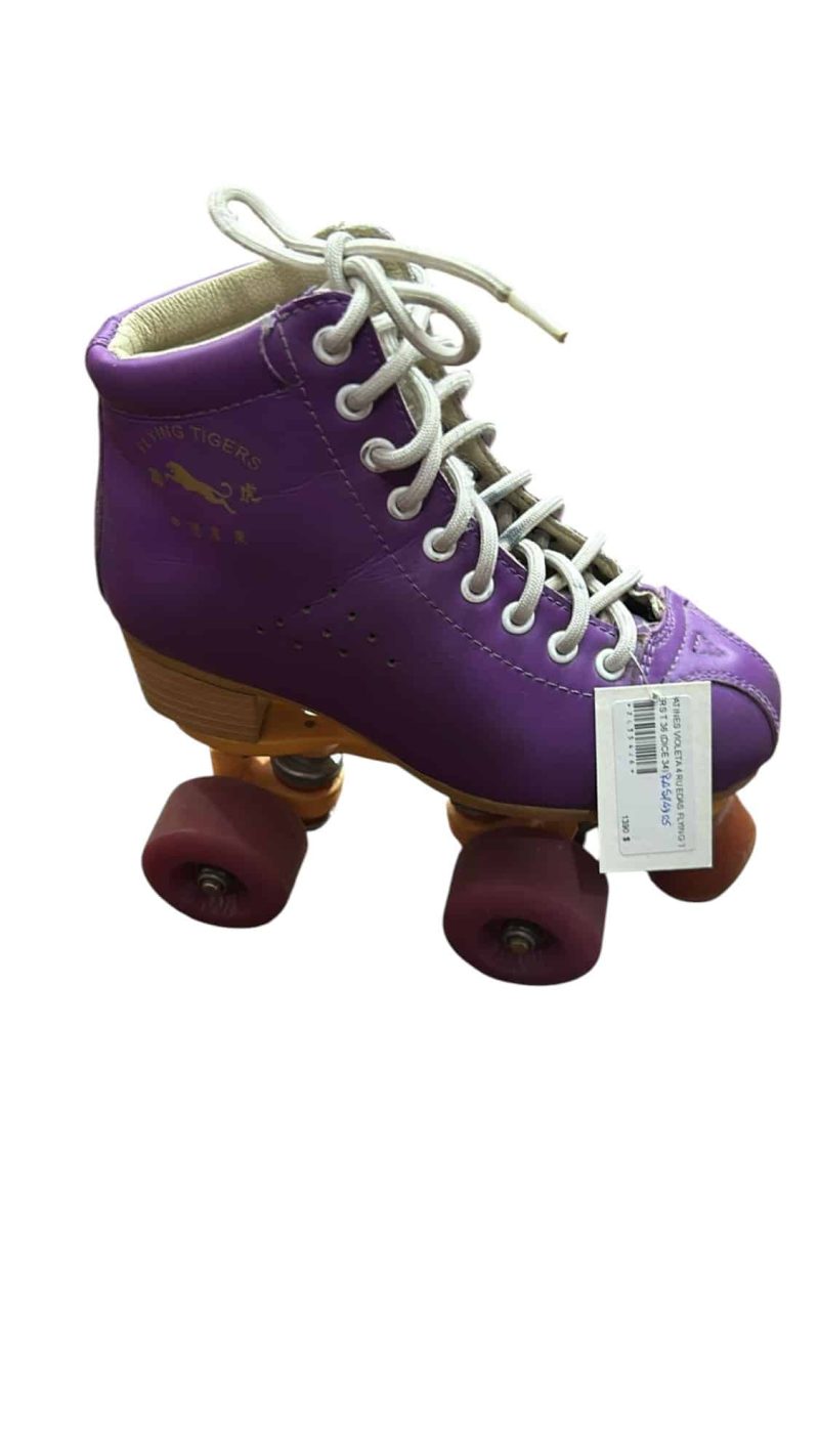 PATINES VIOLETA 4 RUEDAS FLYING TIGERS T 36 (DICE 34) RASPADOS - Imagen 2