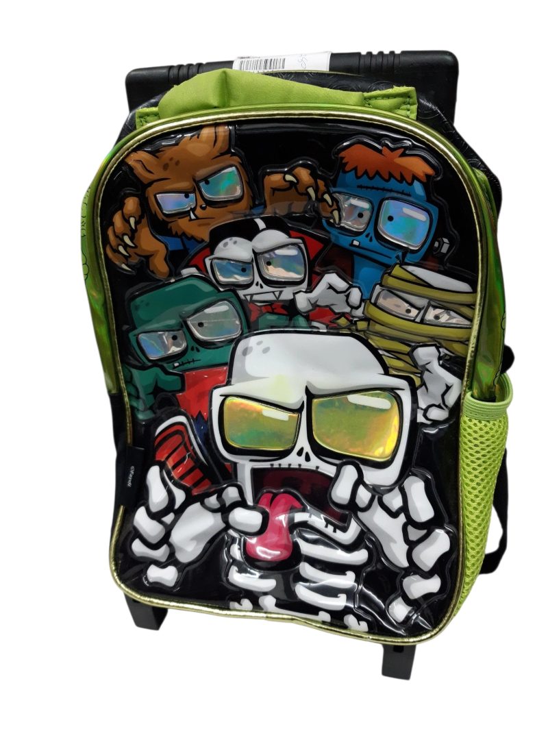 MOCHILA CARRITO VERDE NEGRA ZOMBIES MANCHITA