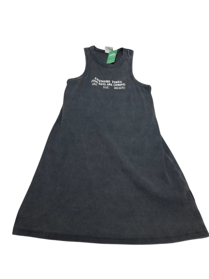 VESTIDO MUSC GRIS AWESOME TIMES GOOD DAYS ARE COMING ZARA T8