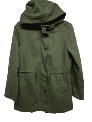 PARKA VERDE MILITAR ESCUDO MOSTACILLAS ZARA T 13-14