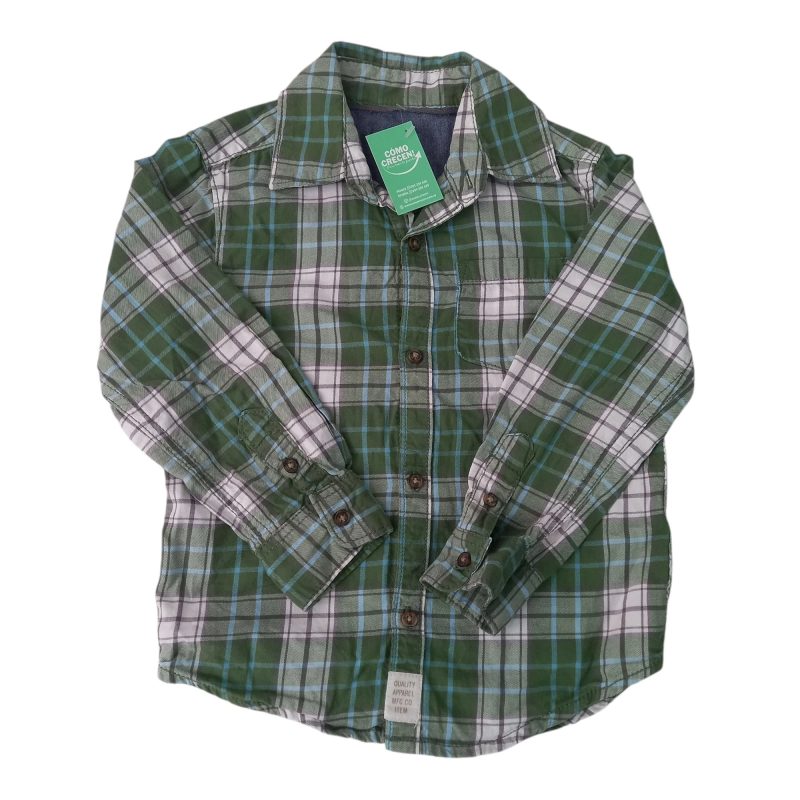CAMISA CUADRILLE VERDE BCO CELESTE CARTERS T4