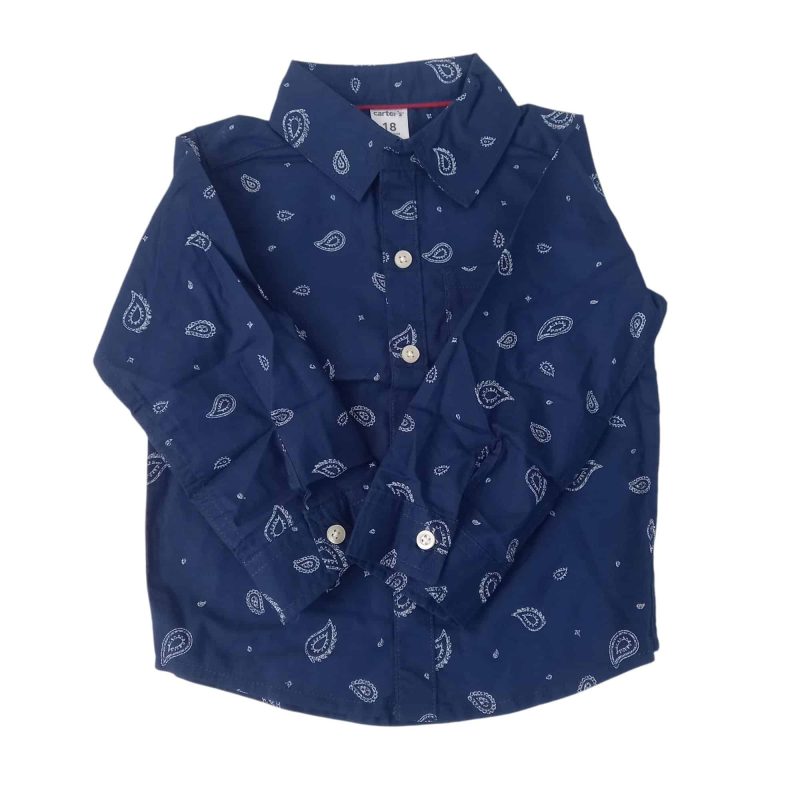 CAMISA AZUL ARABEZCOS BCOS CARTERS T18M