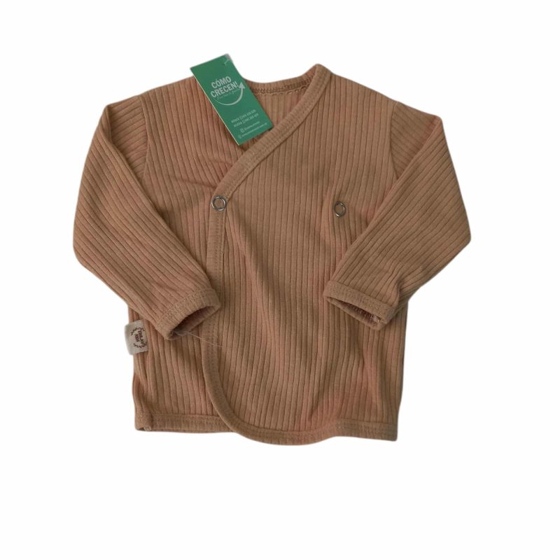 BATITA CRUZADA MARRON ETIQ ESPIGAS BB