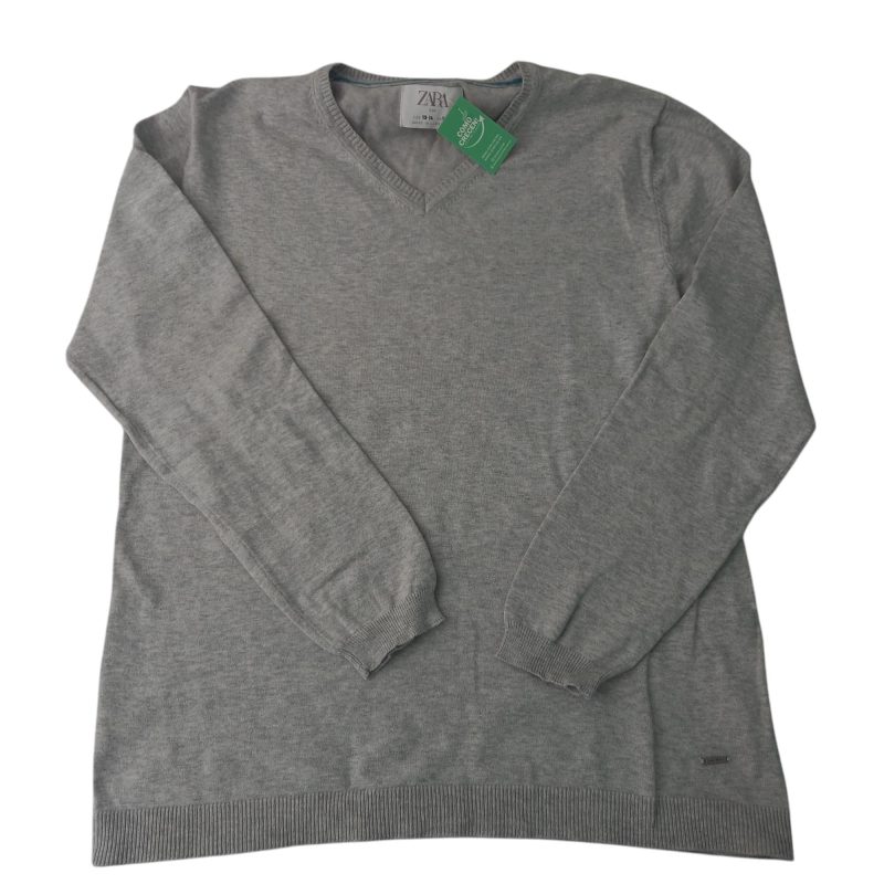 BUZO TEJIDO GRIS ESCOTE V ZARA T13/14