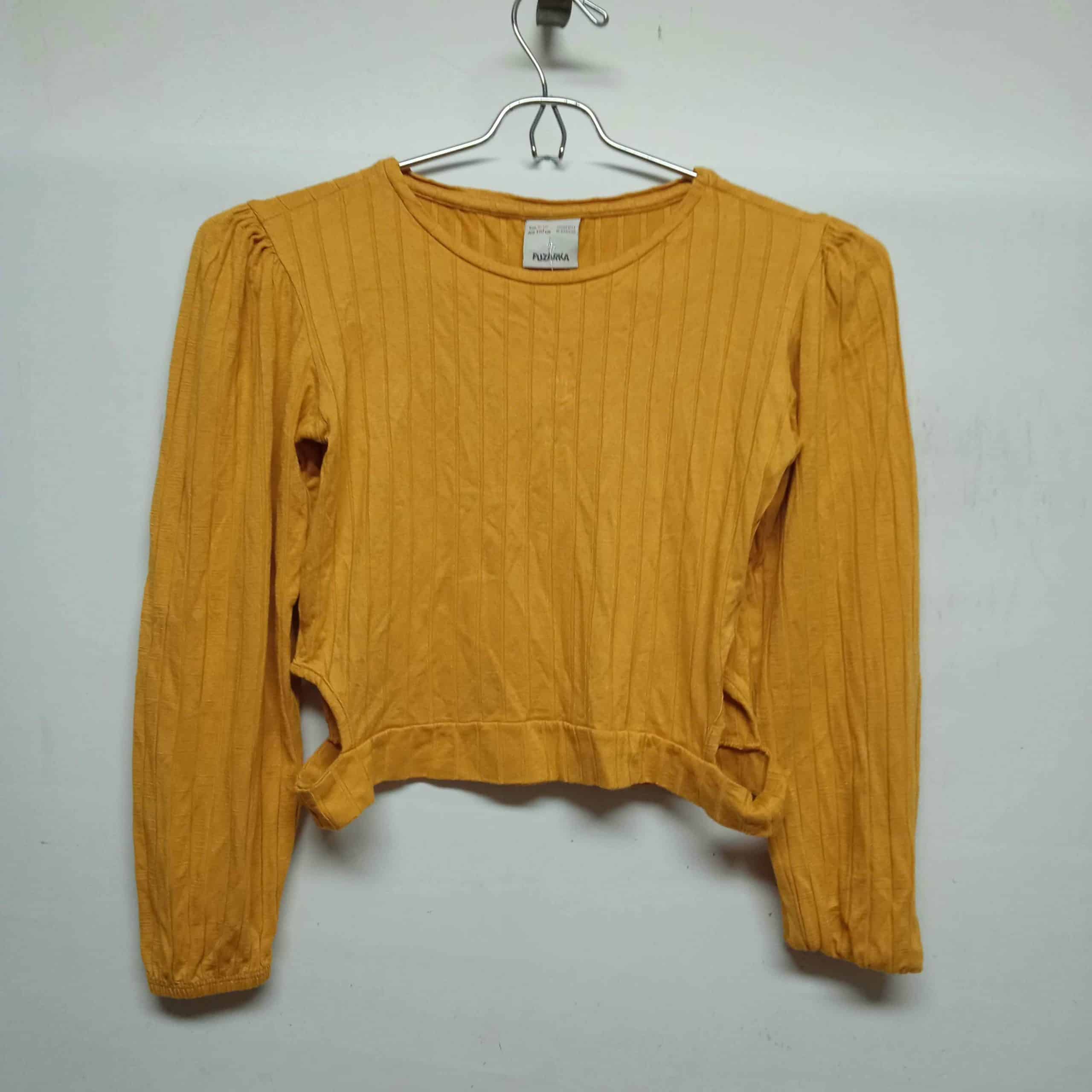 REMERA TOP AMARILLA RAYAS ABERTURAS FUZARKA T 9/10