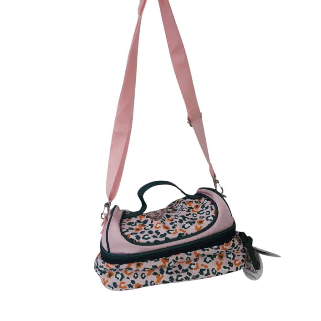 LUNCHERA ROSA ANIMAL PRINT VERDE NARANJA RENNER