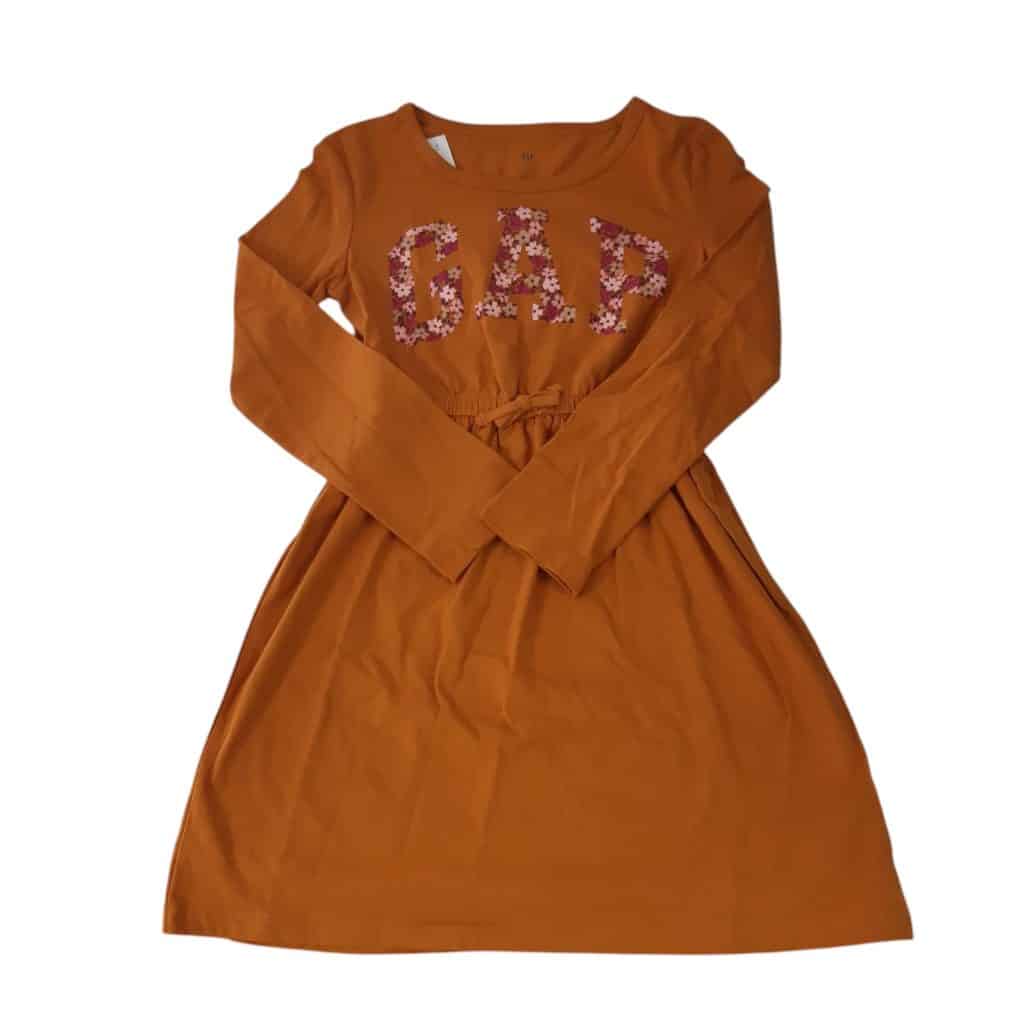 VESTIDO ALG MOSTAZA GAP FLORES TM T8/10 AP