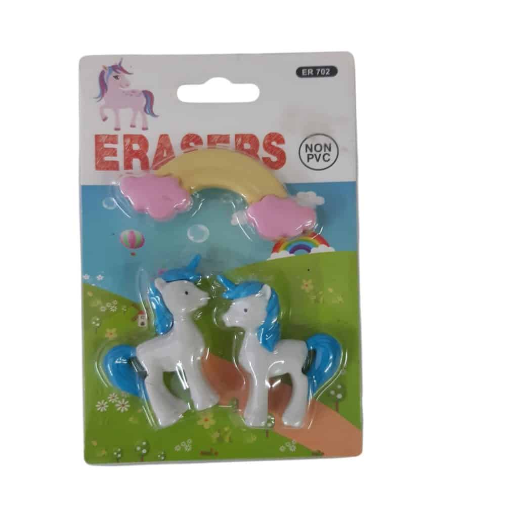 SET DE 3 GOMAS DE BORRAR UNICORNIOS ARCOIRIS