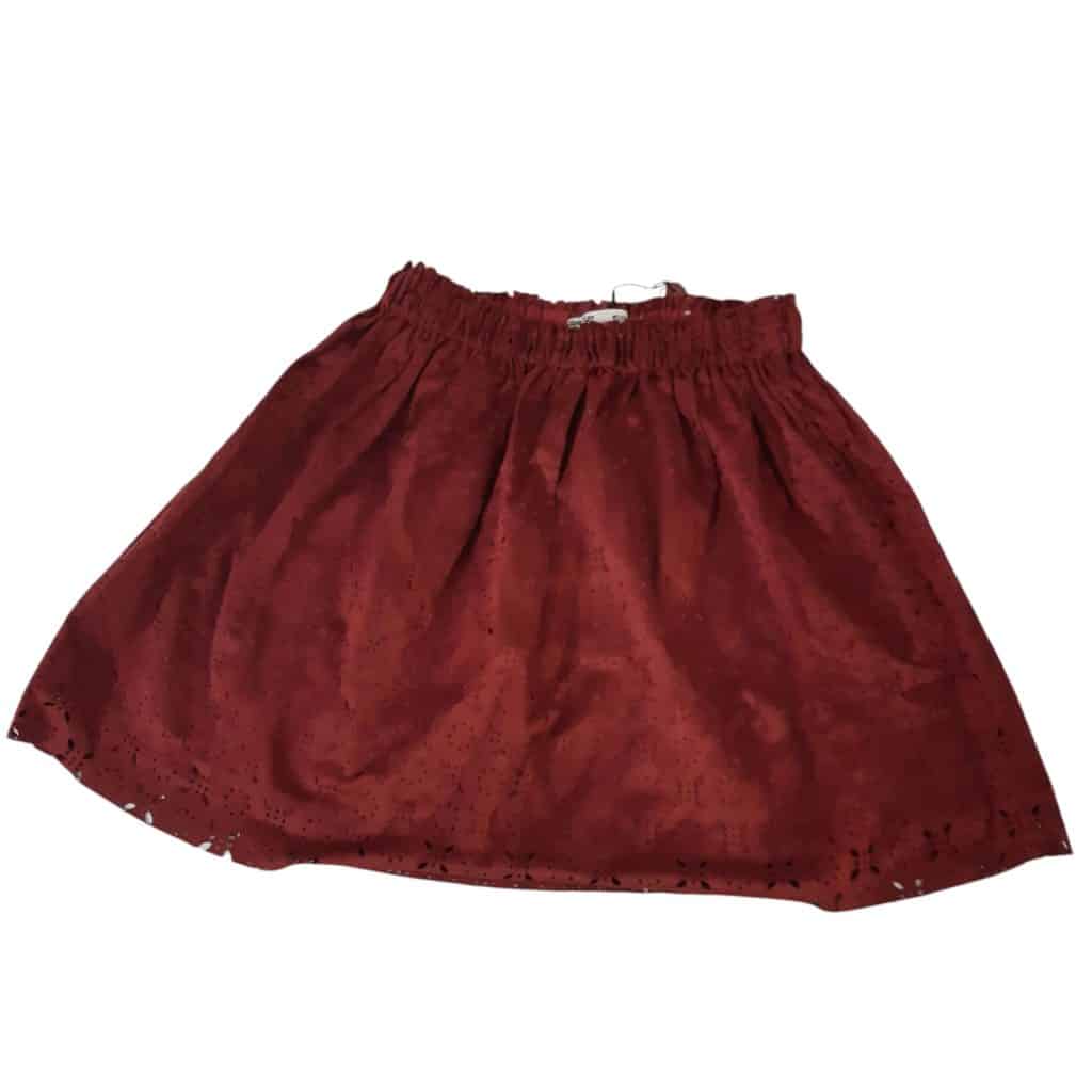 POLLERA TERCIOPELO NARANJA OSCURO ZARA T10 NUEVA