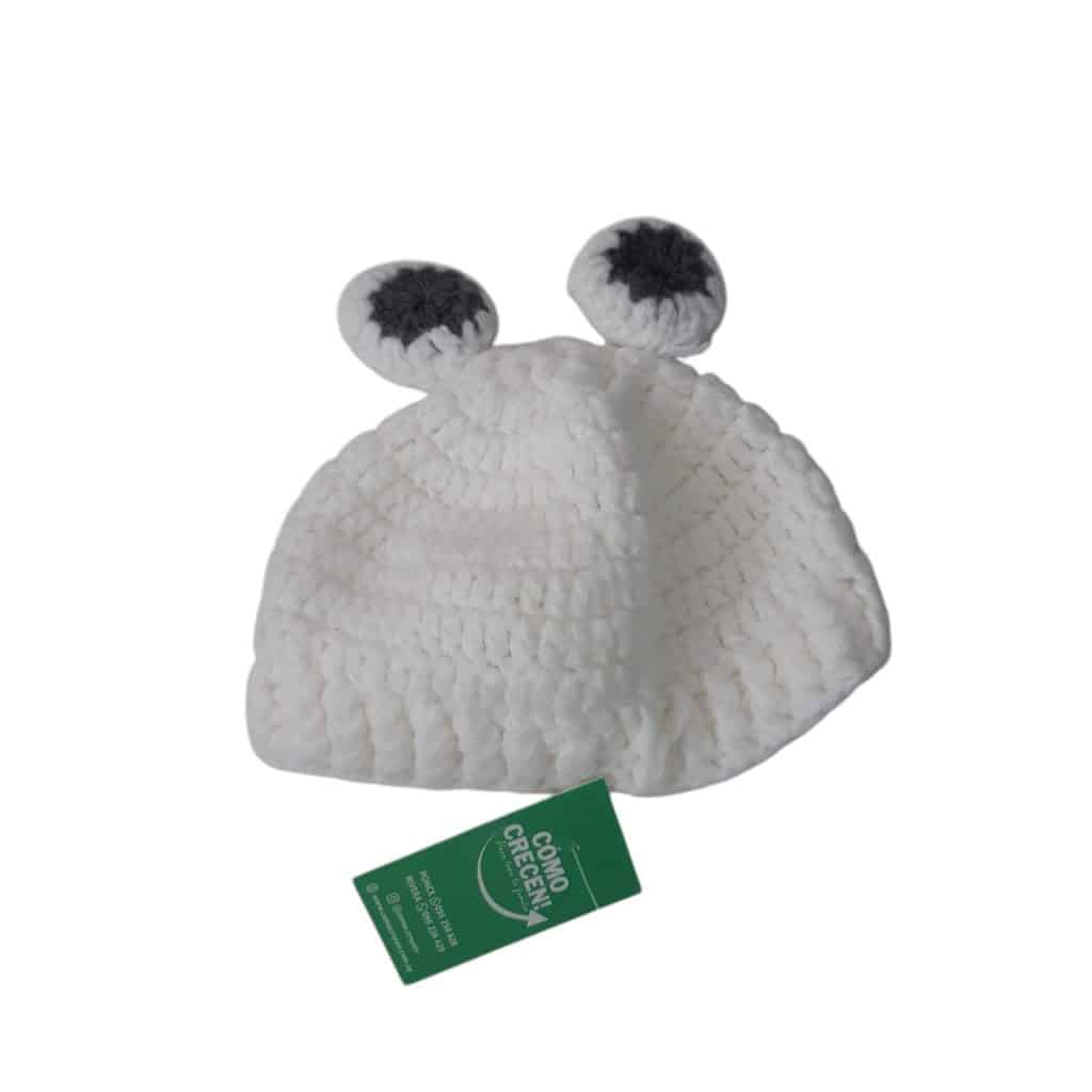 GORRO LANA BCO OREJAS GRISES TNB