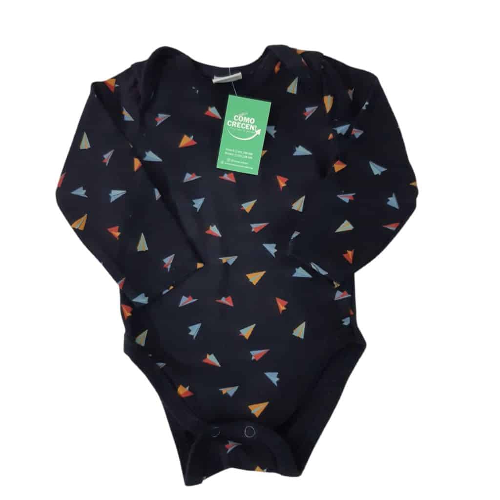 BODY NEGRO AVIONES PAPEL COLORES TEDDY BOOM T0/3M