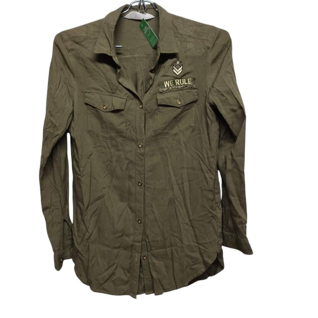 CAMISA VERDE MILITAR ESCUDO H&M T 11-12